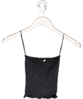 Monday Swimwear Black Shirred Bandeau Top UK XXS - XS - Reliked