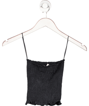 Monday Swimwear Black Shirred Bandeau Top UK XXS-XS