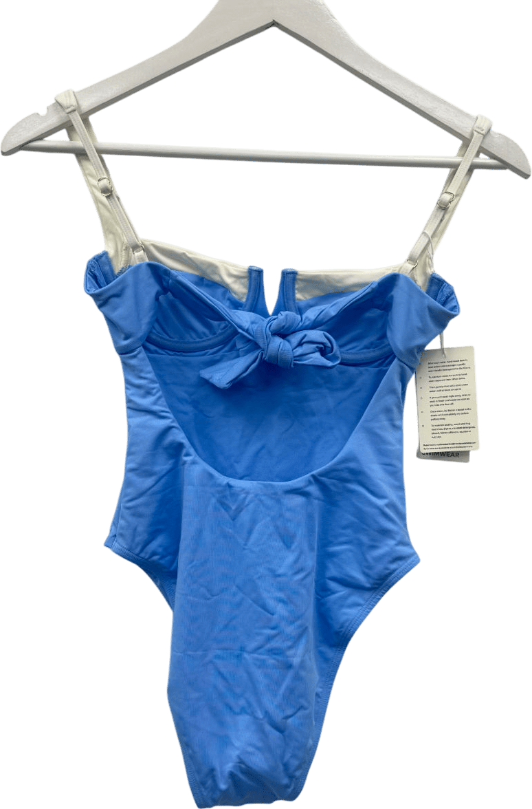 Monday Swimwear Blue Clovelly One Piece Swimming Costume UK S - Reliked