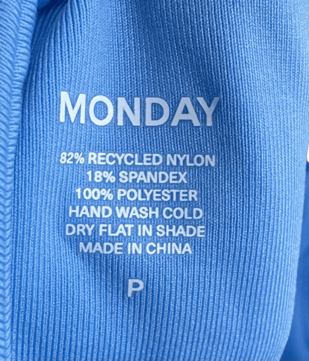 Monday Swimwear Blue Clovelly One Piece Swimming Costume UK S - Reliked