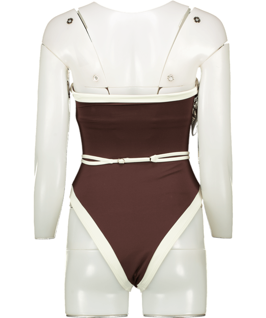 Monday Swimwear Brown Miami One Piece Swimsuit UK S - Reliked