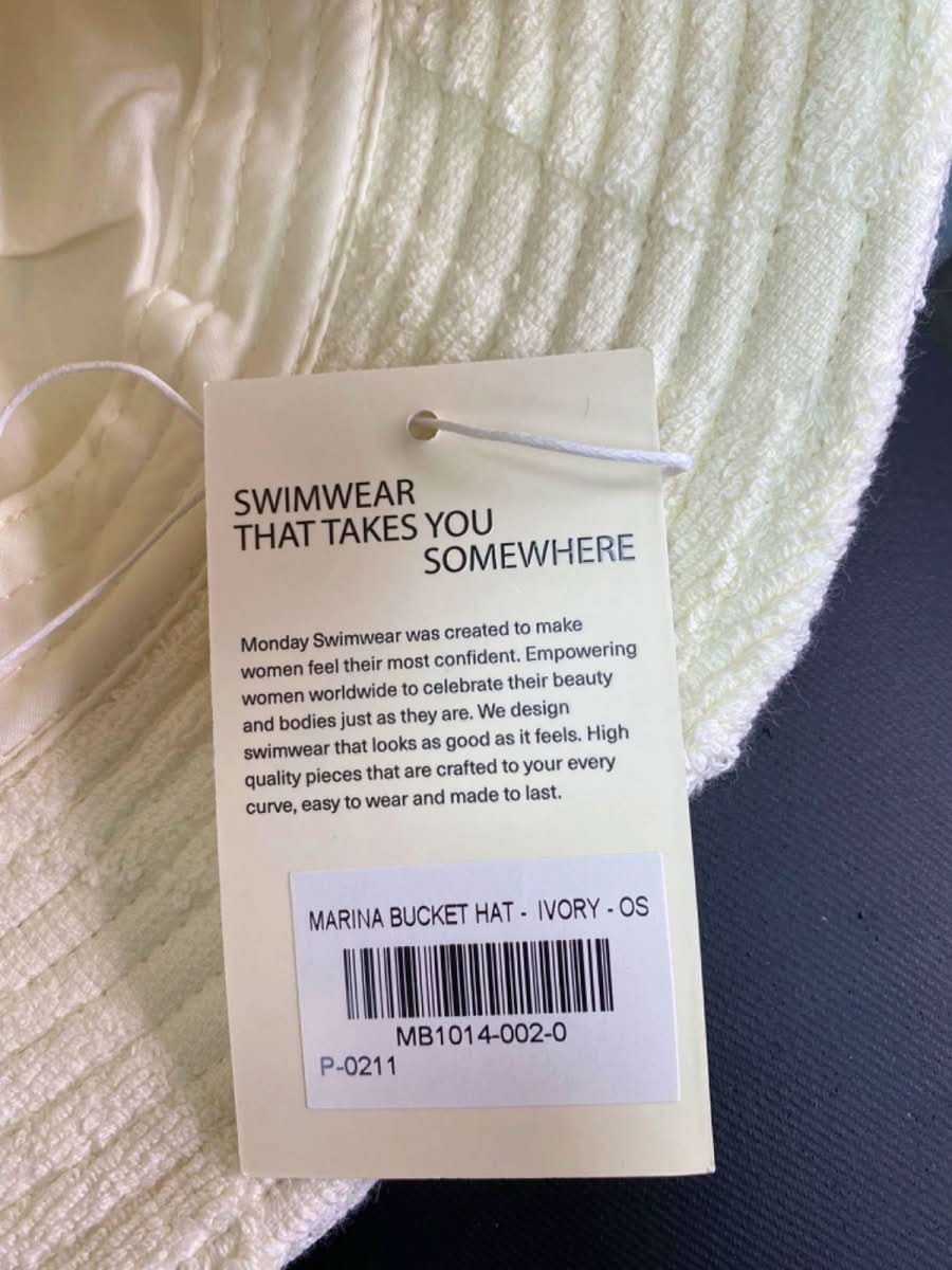 Monday Swimwear Ivory Marina Bucket Hat One Size - Reliked