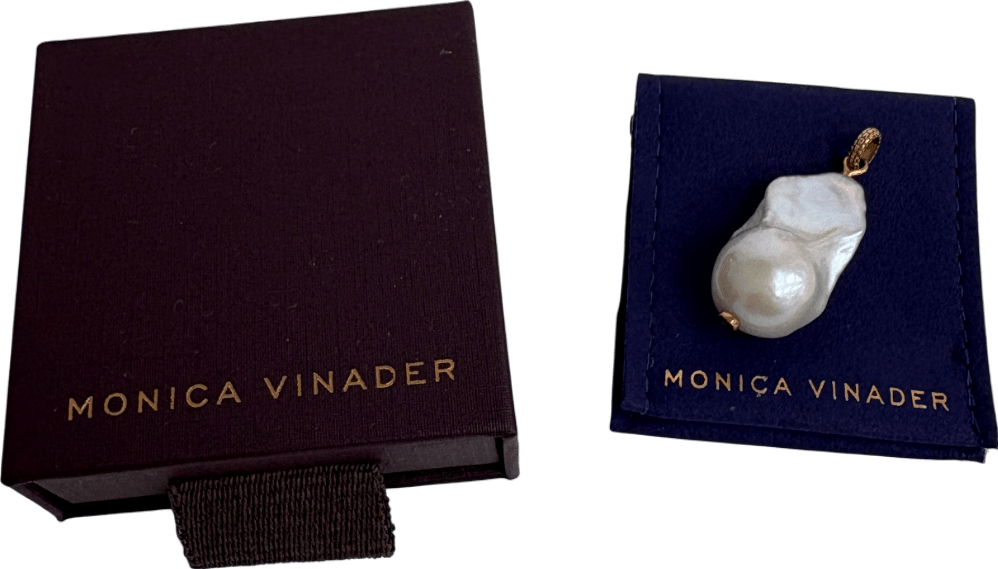 Monica Vinader 18k gold vermeil Baroque Pearl Large Pendant - Reliked