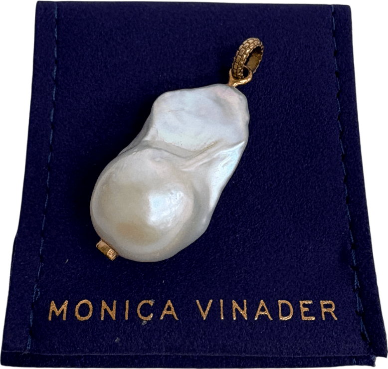 Monica Vinader 18k gold vermeil Baroque Pearl Large Pendant - Reliked
