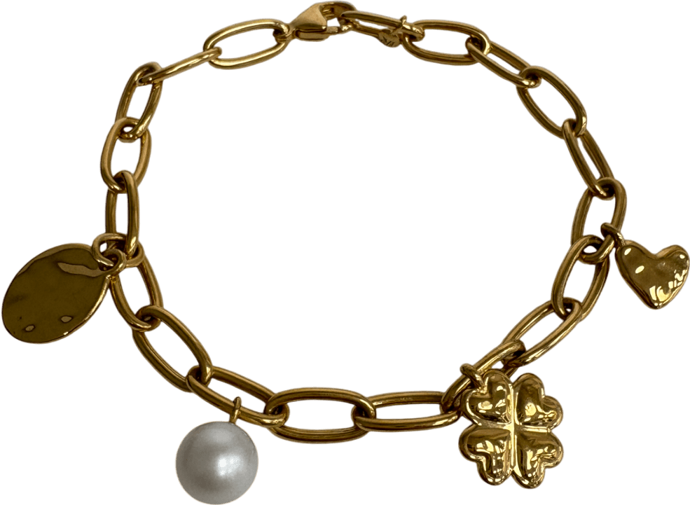 Monica Vinader 18k gold vermeil Clover Charm Bracelet - Reliked
