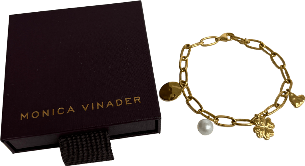 Monica Vinader 18k gold vermeil Clover Charm Bracelet - Reliked