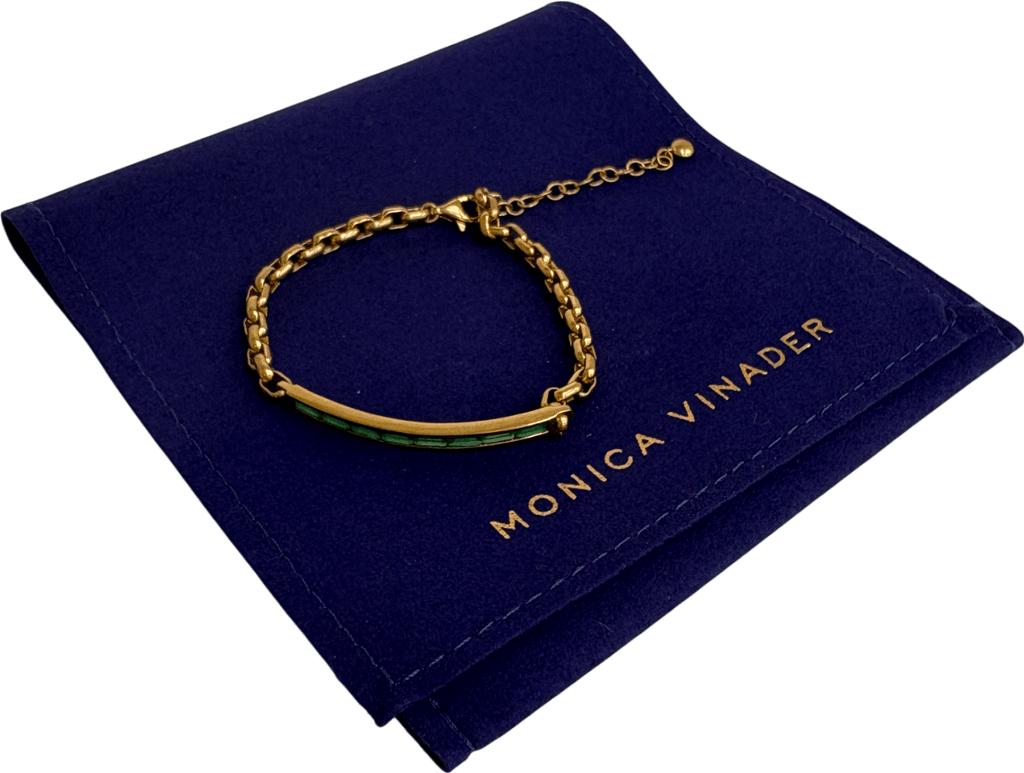 Monica Vinader 18k gold vermeil Mini Baguette Gemstone Chain Bracelet - Reliked