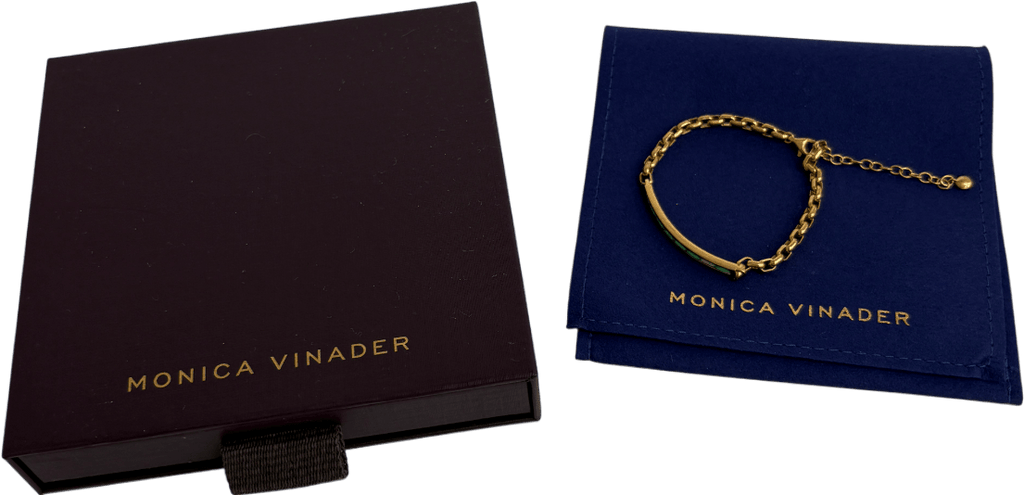 Monica Vinader 18k gold vermeil Mini Baguette Gemstone Chain Bracelet - Reliked