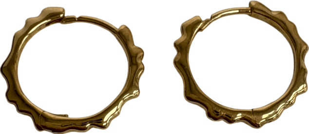Monica Vinader 18k gold vermeil Siren Muse Ripple Small Hoop Earrings - Reliked