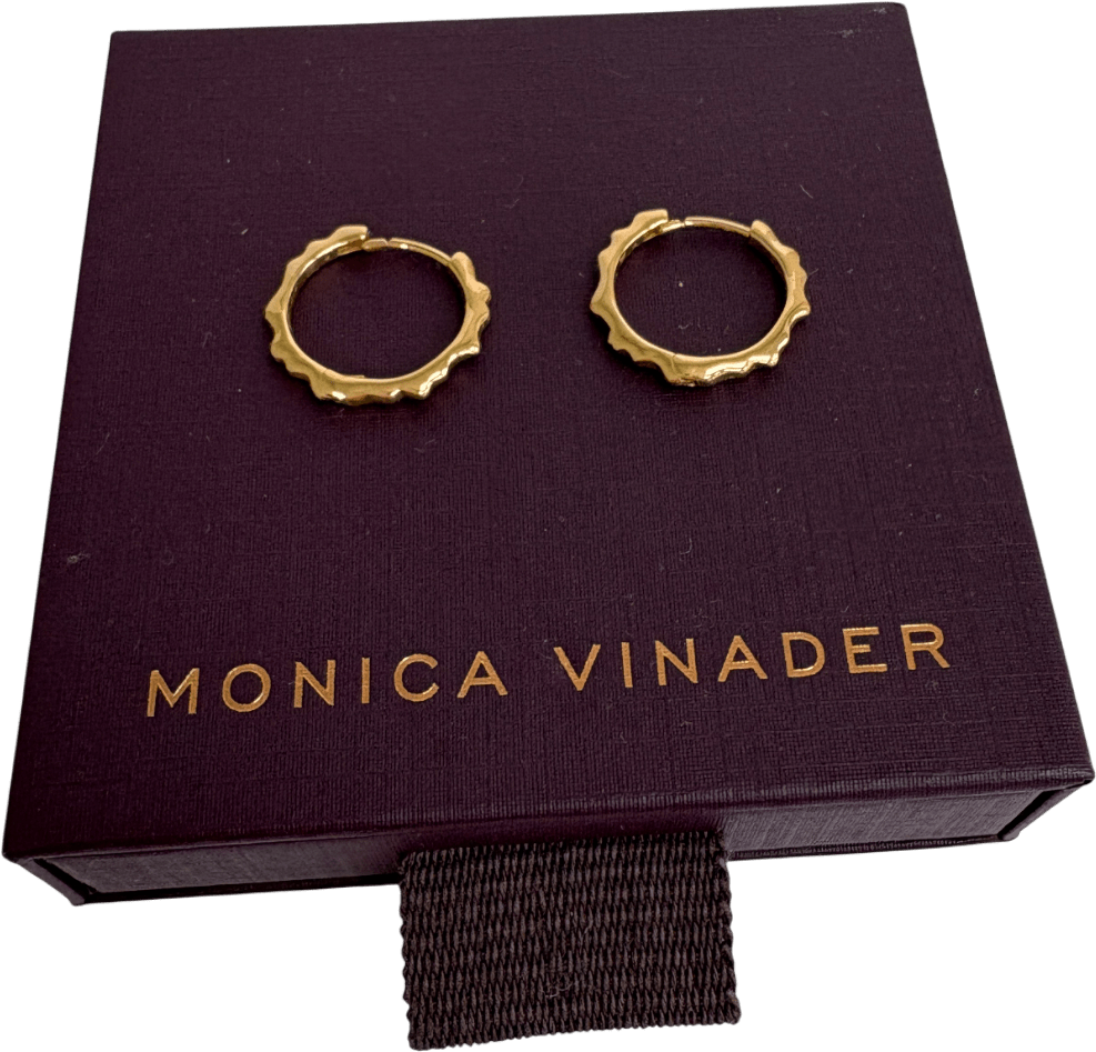Monica Vinader 18k gold vermeil Siren Muse Ripple Small Hoop Earrings - Reliked