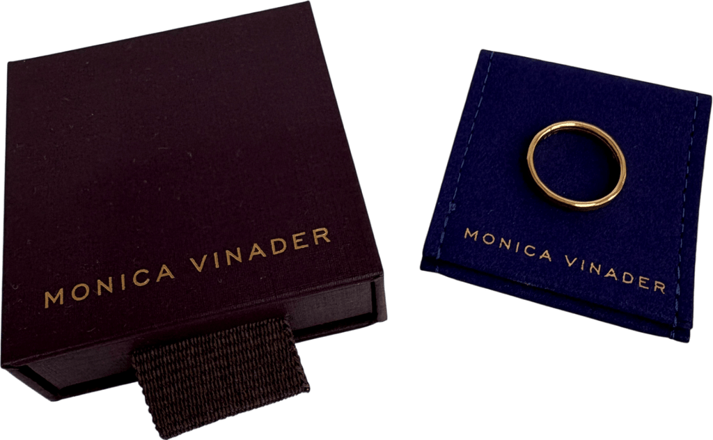 Monica Vinader Siren Muse Stacked Ring 18k Gold Vermeil Size 50 - Reliked