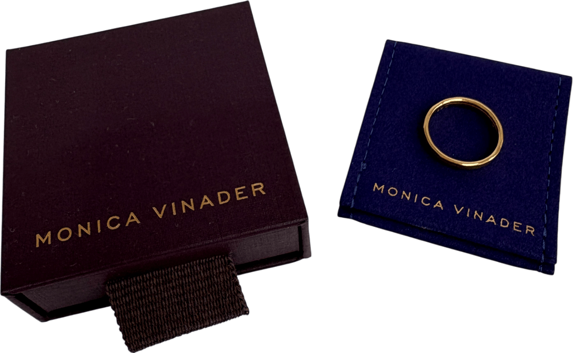 Monica Vinader Siren Muse Stacked Ring 18k Gold Vermeil Size 50 - Reliked