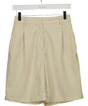 Monki Beige Tailored Bermuda Shorts UK 6