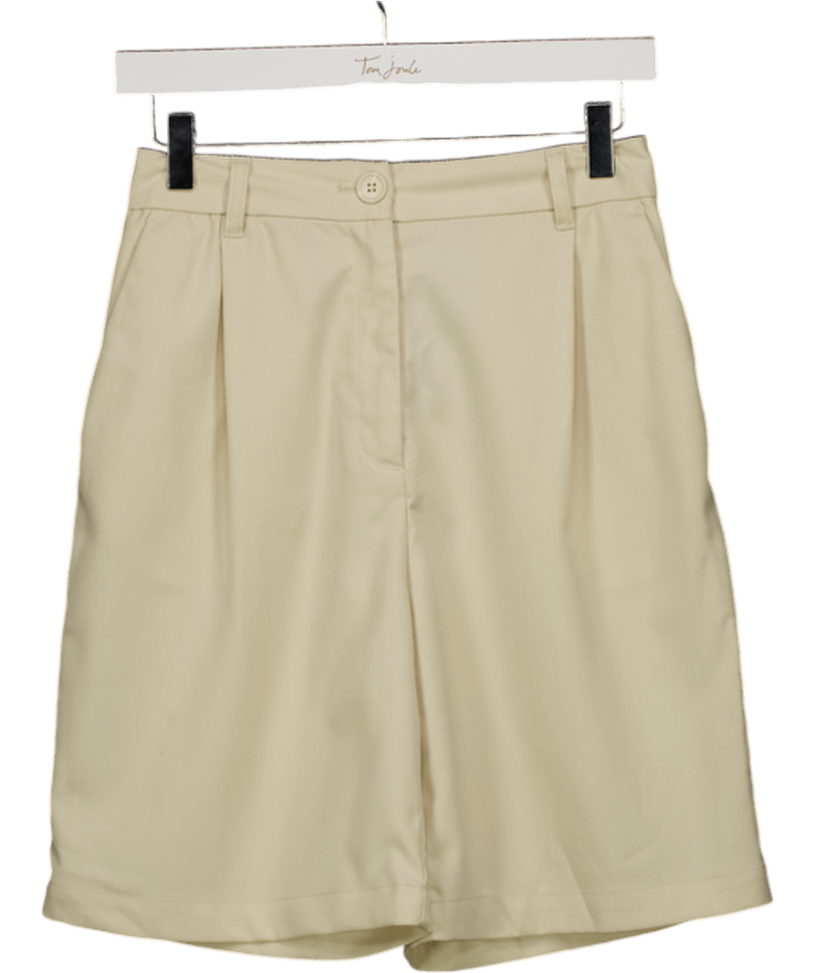 Monki Beige Tailored Bermuda Shorts UK 6 - Reliked