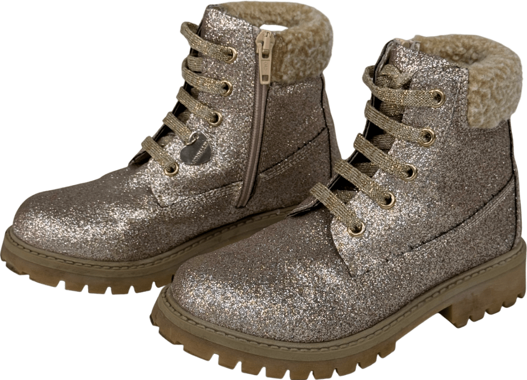 Monnalisa Metallic Gold Glitter Boots UK 11 EU 29 👼 - Reliked