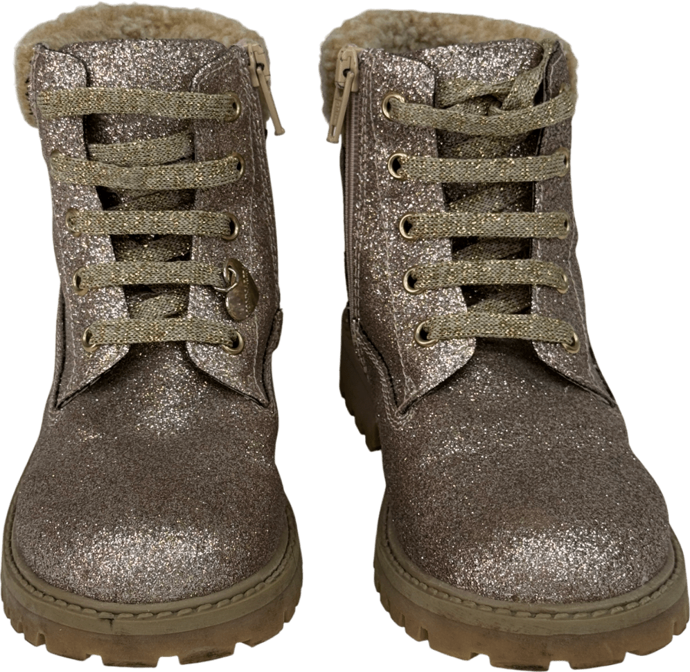 Monnalisa Metallic Gold Glitter Boots UK 11 EU 29 👼 - Reliked