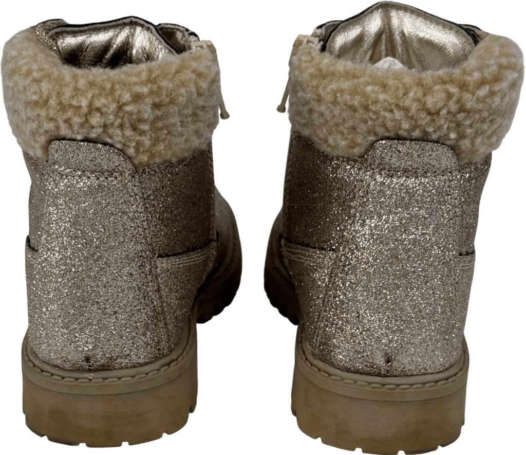 Monnalisa Metallic Gold Glitter Boots UK 11 EU 29 👼 - Reliked