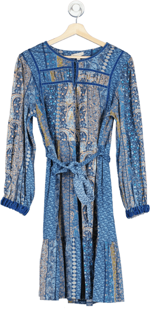 Monsoon Blue Paisley Print Midi Dress UK L - Reliked