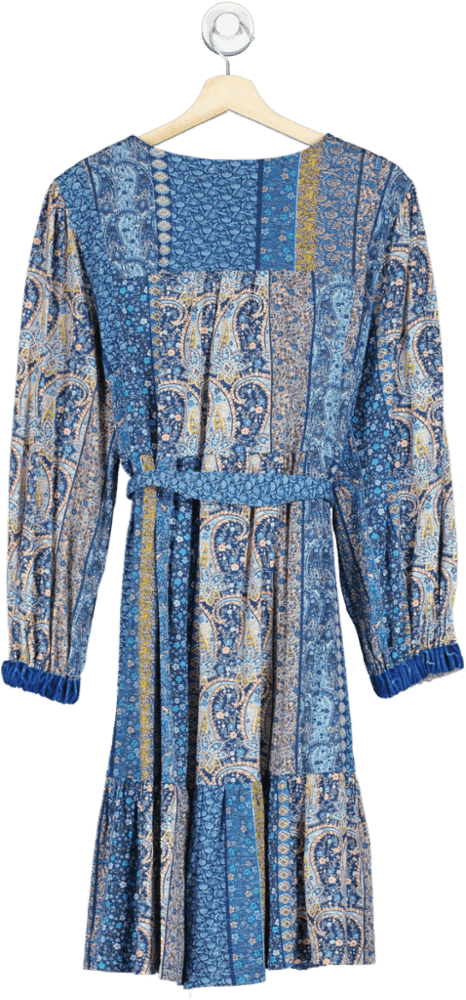 Monsoon Blue Paisley Print Midi Dress UK L - Reliked