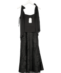 Monsoon Briana Tie Floral Appliqué Midi Dress Black UK 8 - Reliked