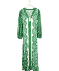 Monsoon Tamsyn Print Tea Dress Green UK 10 - Reliked