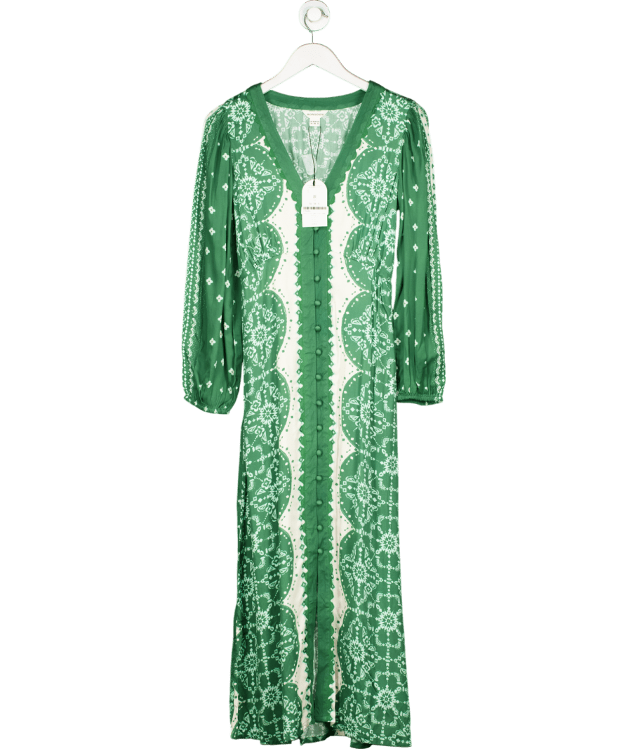Monsoon Tamsyn Print Tea Dress Green UK 10 - Reliked