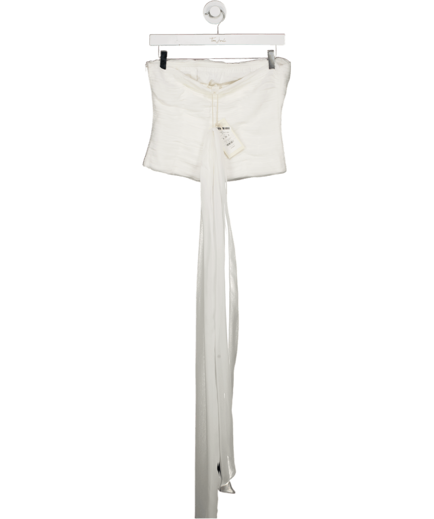 Monsoon White The India Edit Colette Ruched Bandeau Top & Scarf Ivory UK 8 - Reliked