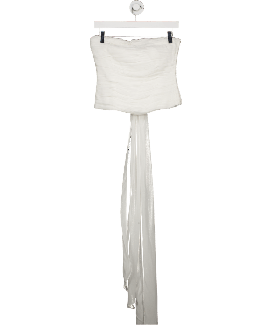 Monsoon White The India Edit Colette Ruched Bandeau Top & Scarf Ivory UK 8 - Reliked