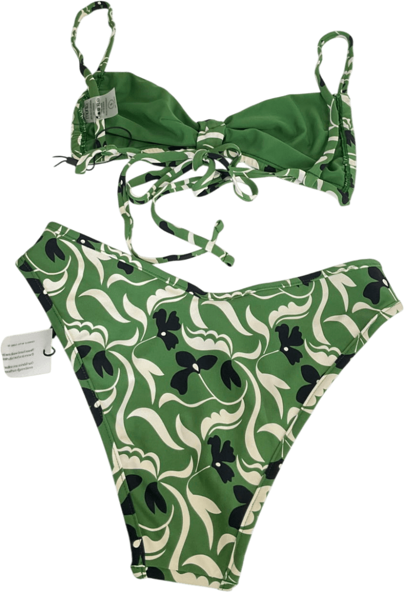 Montce Swim Green Veronica Floral Hayden Bikini Set UK S - Reliked