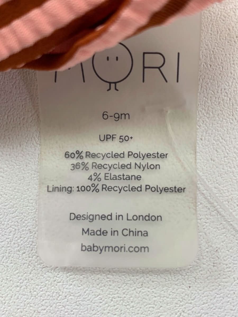 MORI Pink Striped Baby Zip One - Piece 6 - 9 months - Reliked