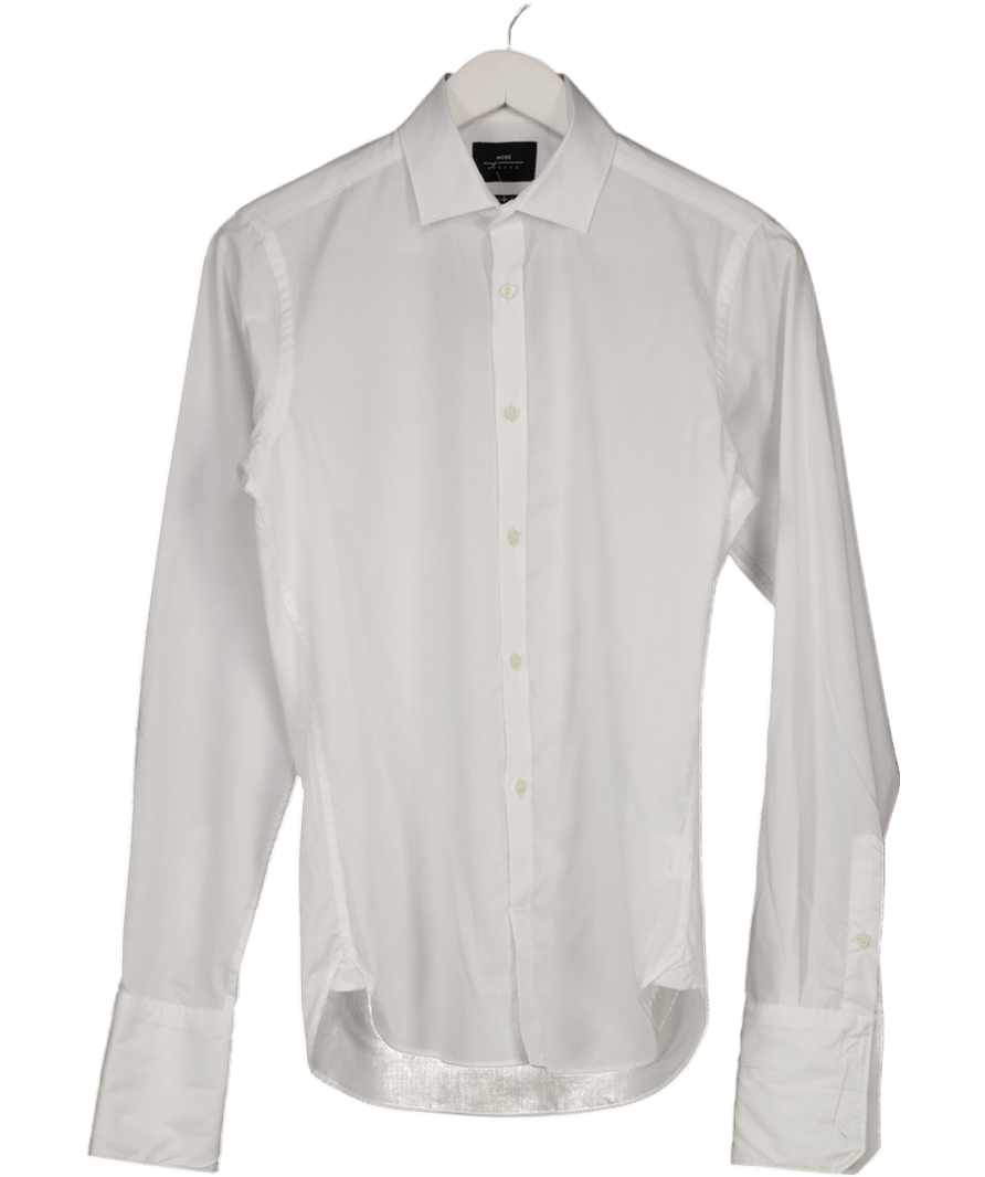 MOSS Classic Extra Slim Fit White Shirt Neck 14.5' UK XS/S - Reliked