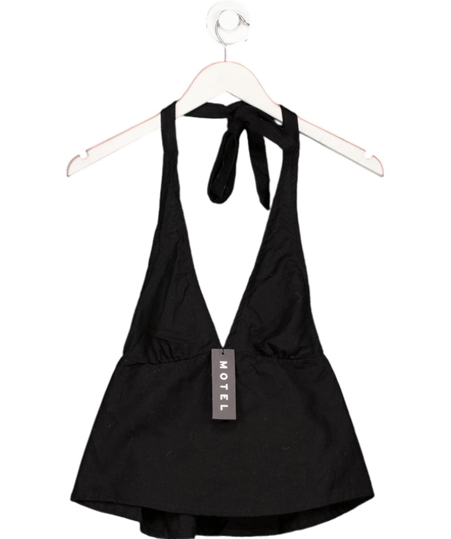 Motelrocks Black Eldana Halter Top UK XS - Reliked
