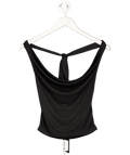 Motelrocks Black Menora Cowl Neck Top UK XS - Reliked
