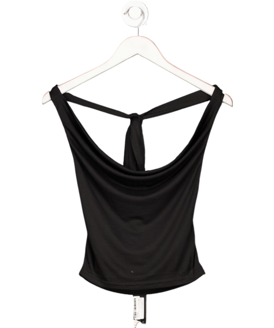 Motelrocks Black Menora Cowl Neck Top UK XS - Reliked