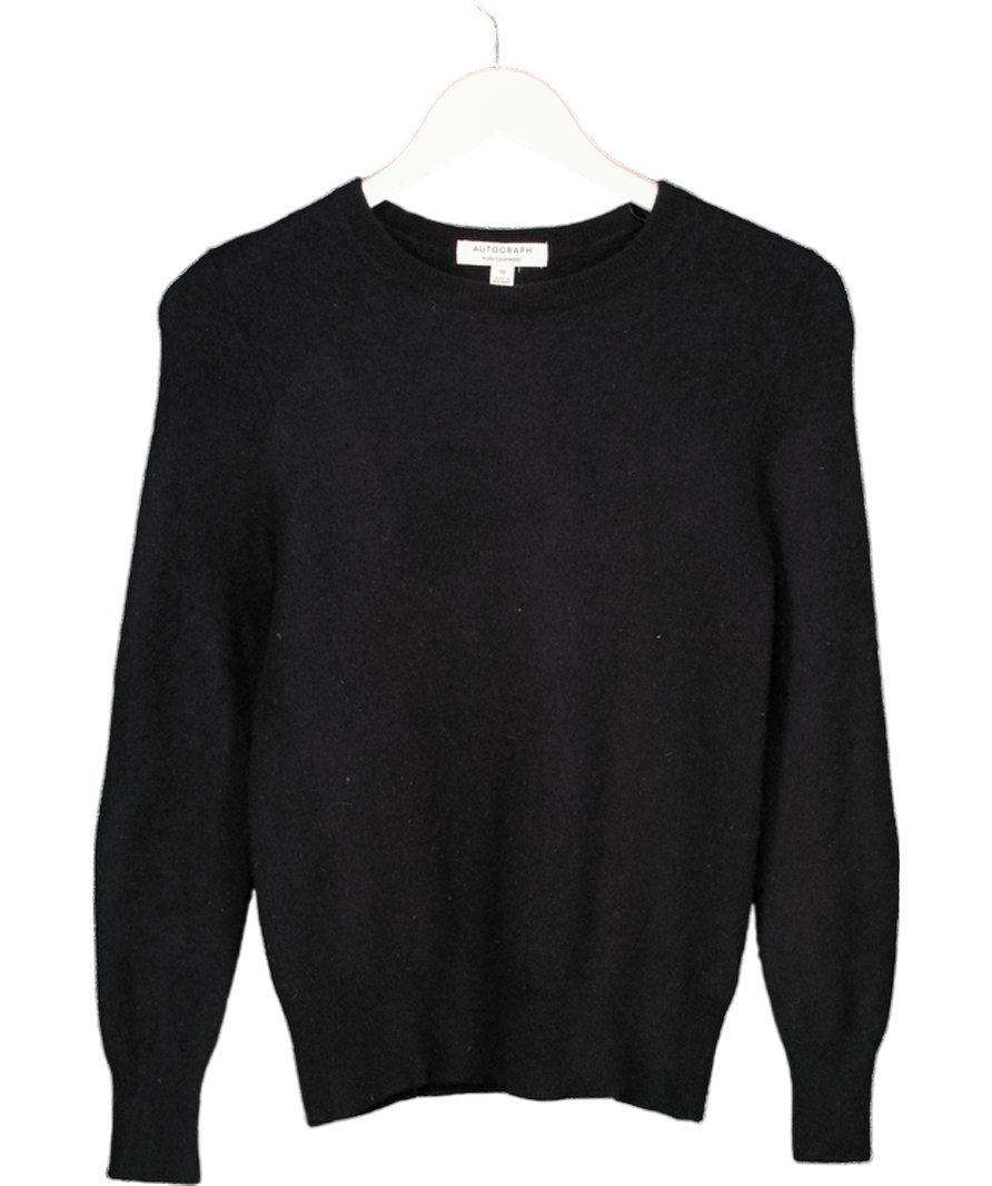 M&S Black Brushed Cashmere Jumper UK 10 - Reliked