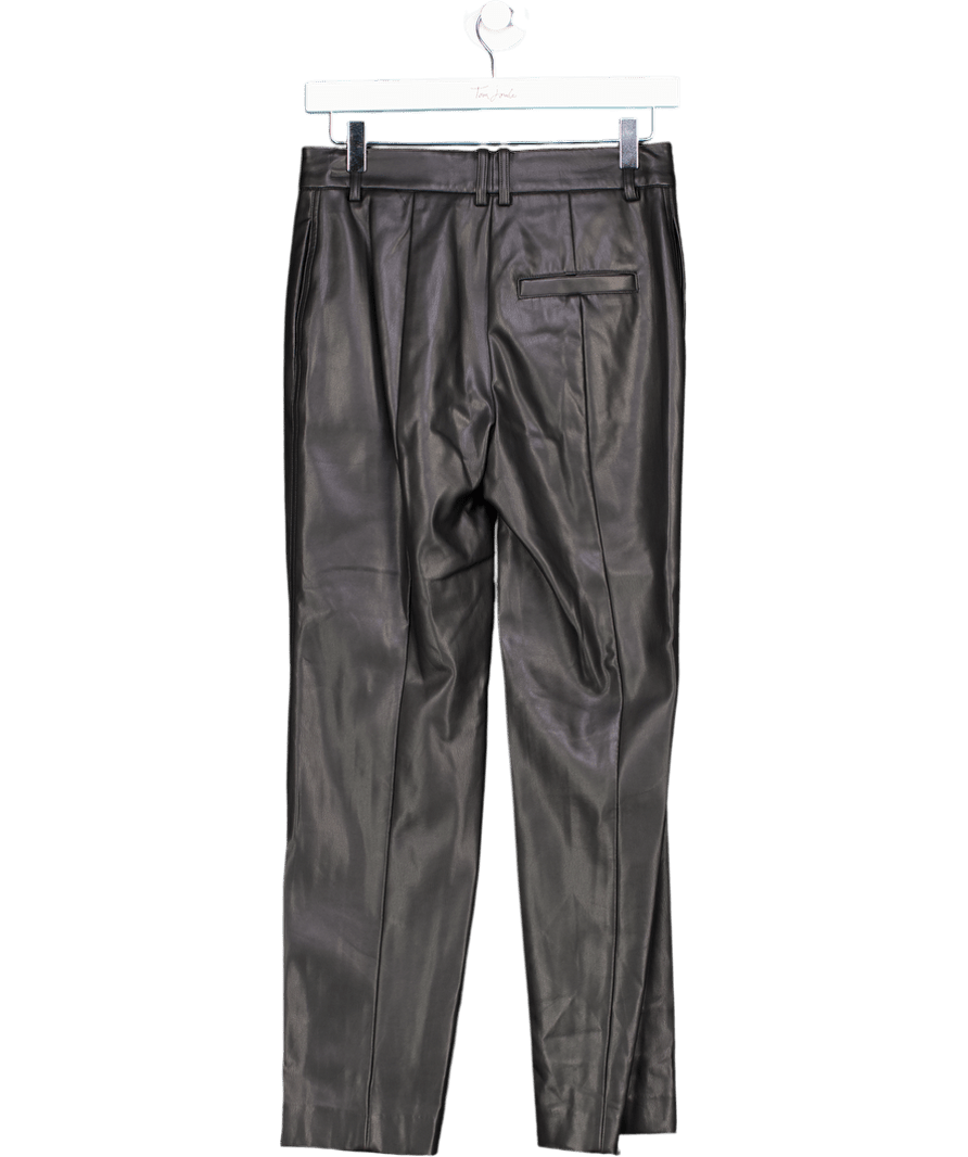 M&S Black Collection Faux Leather Straight Leg Trouser - Short Length UK 8 - Reliked