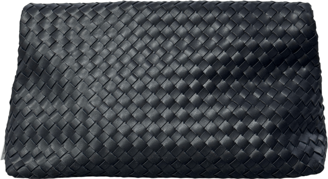 M&S Black Collection Faux Leather Woven Clutch Bag One Size - Reliked