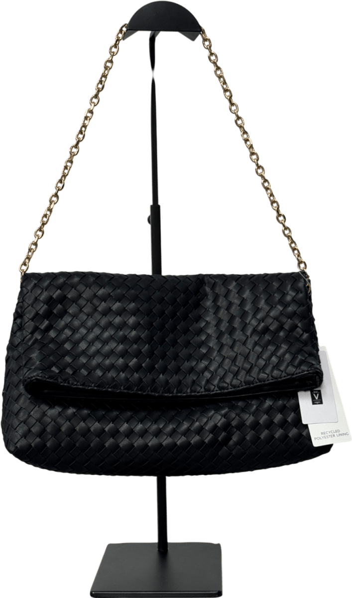 M&S Black Collection Faux Leather Woven Clutch Bag One Size - Reliked