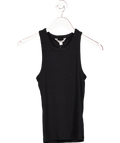 M&S Black Cotton Rich Tank Top UK 6 - Reliked