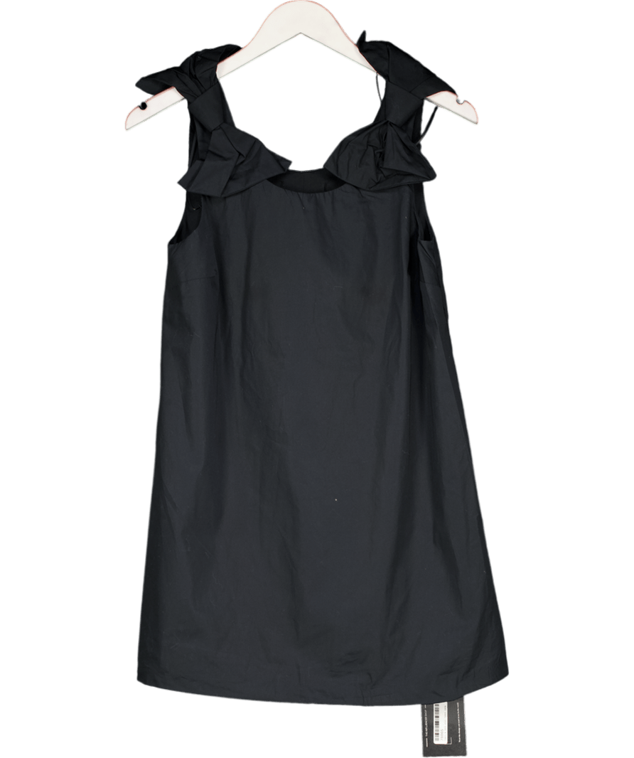 M&S Black Sculpted Mini Dress With Bow Shoulder Detail UK 8 - Reliked