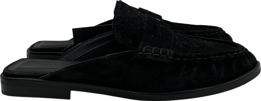 M&S Black Suede Loafer Mules UK 3 EU 36 👠 - Reliked