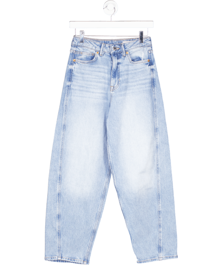 M&S Blue Mid - blue Carrot Leg Jeans UK 6 - Reliked