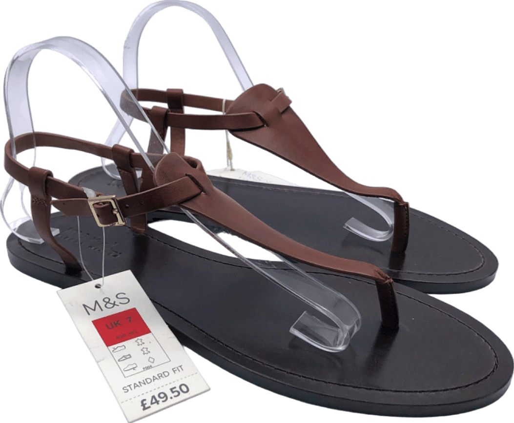M&S Brown Sandals Standard Fit EU 40 UK 7 - Reliked