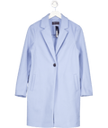 M&S Collection Corn Flower Blue Wool Look Single Breasted Coat UK 6 - Reliked