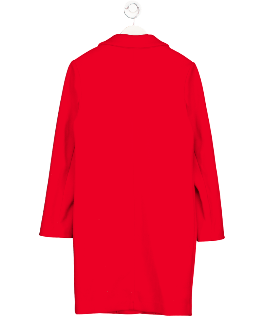 M&S Collection Red Wool Look Single Breasted Coat UK 6 - Reliked