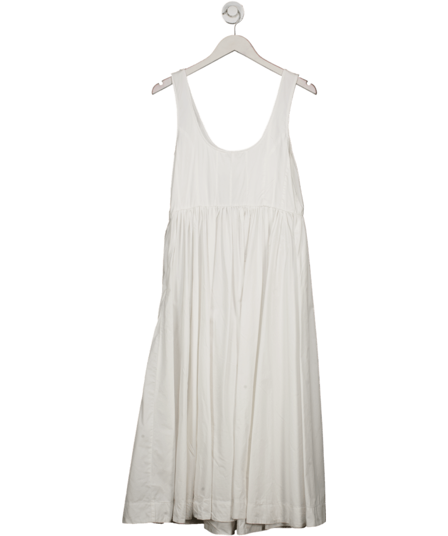 M&S Collection Soft White Pure Cotton Midi Cami Shift Dress UK 12 - Reliked