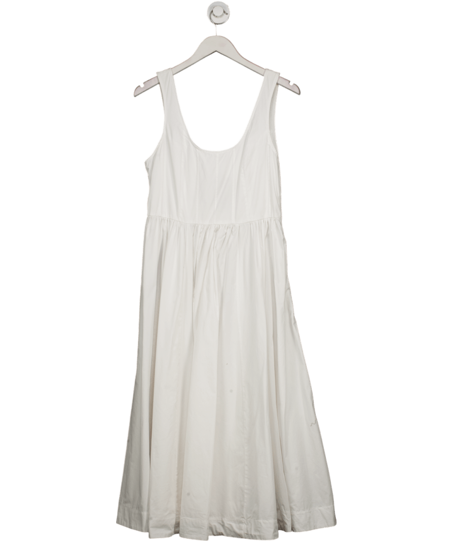 M&S Collection Soft White Pure Cotton Midi Cami Shift Dress UK 12 - Reliked