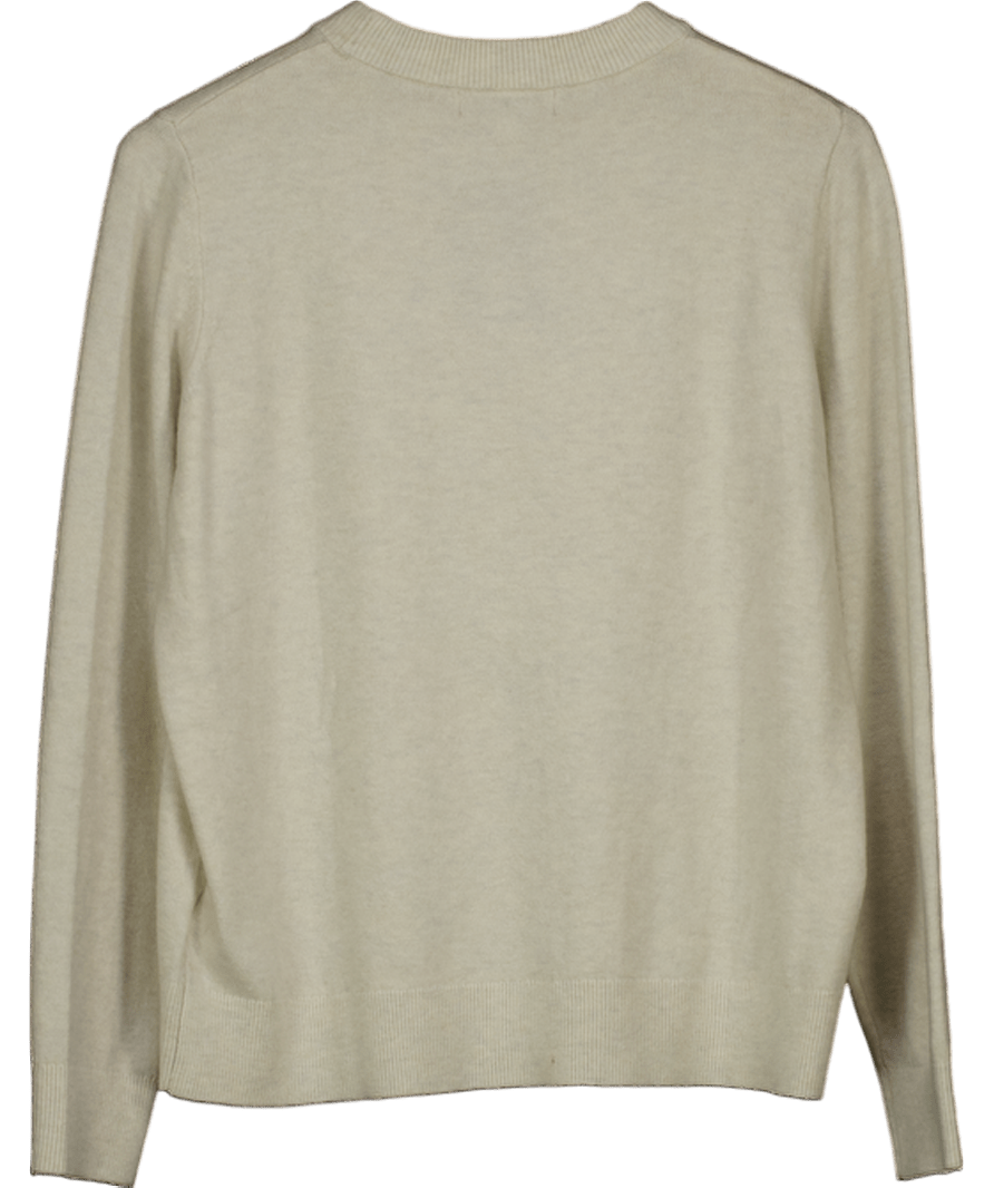 M&S Cream Crew Neck Wool Blend Jumper UK M - Reliked