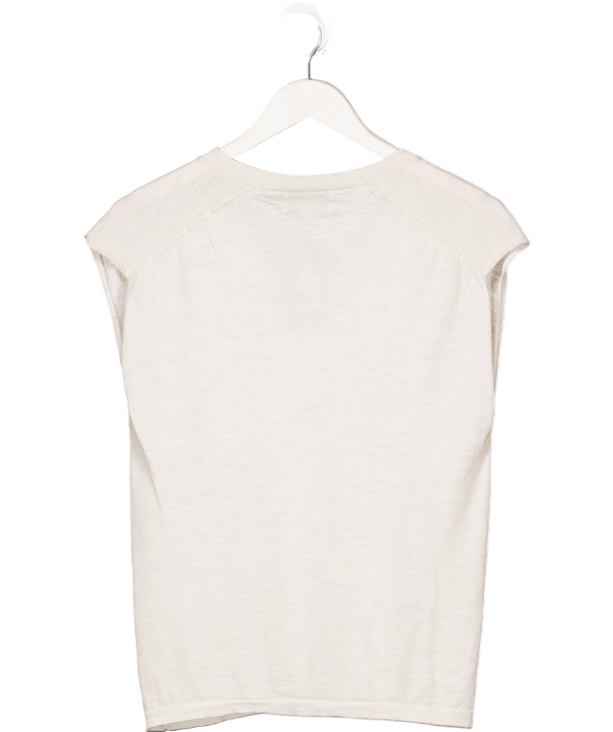 M&S Cream Extra Fine Merino Wool Tank Top UK S - Reliked