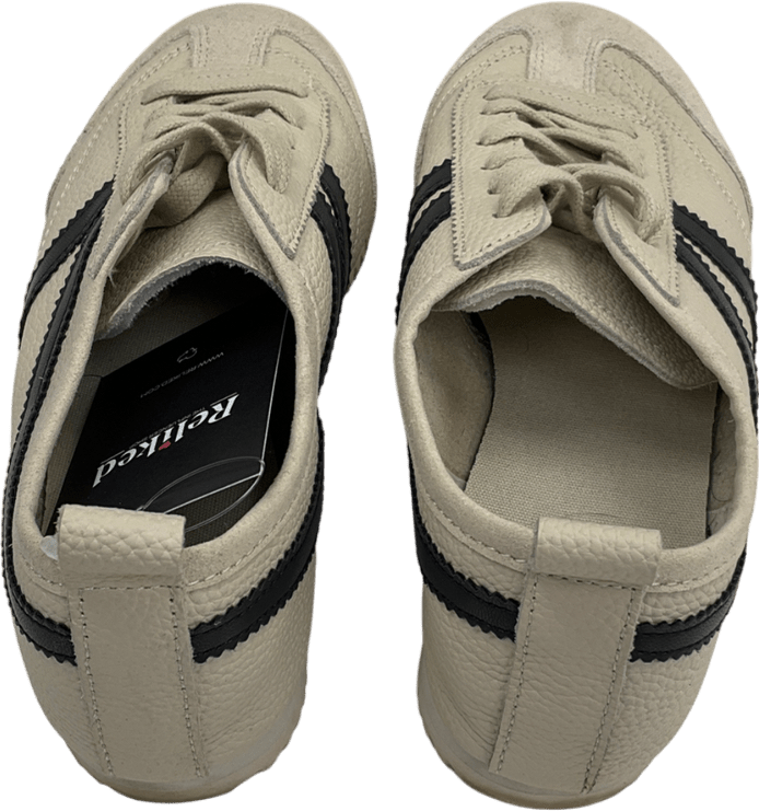 M&S Cream Leather Stripe Trainers UK 3.5 EU 36.5 👠 - Reliked